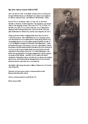 A preview of a PDF biography for Hanne, John Henry